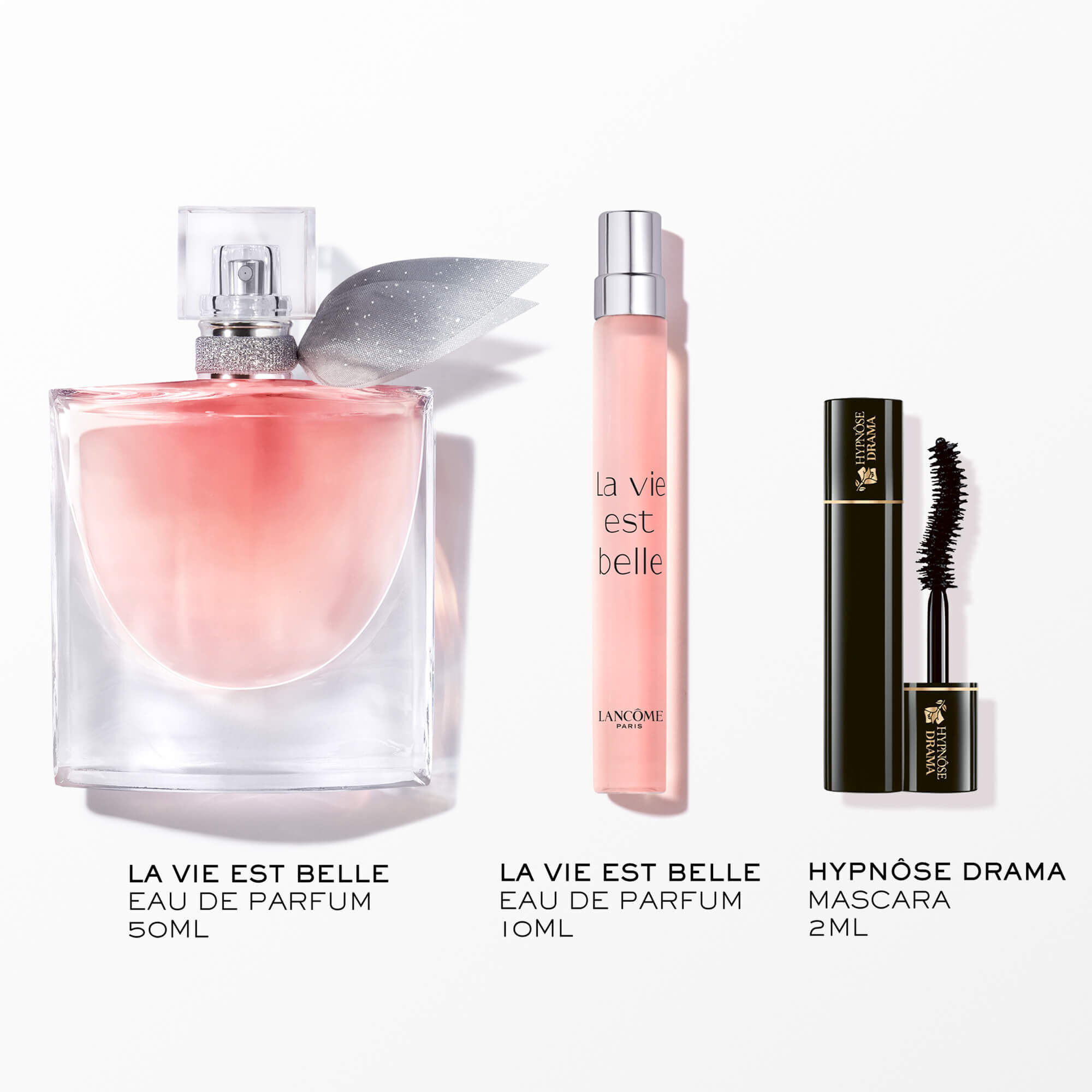 Coffret Cadeau Lancome La Vie Est Belle Eau de Parfum 50ml + Format Voyage 10ml + Mascara Hypnose Drama 2ml