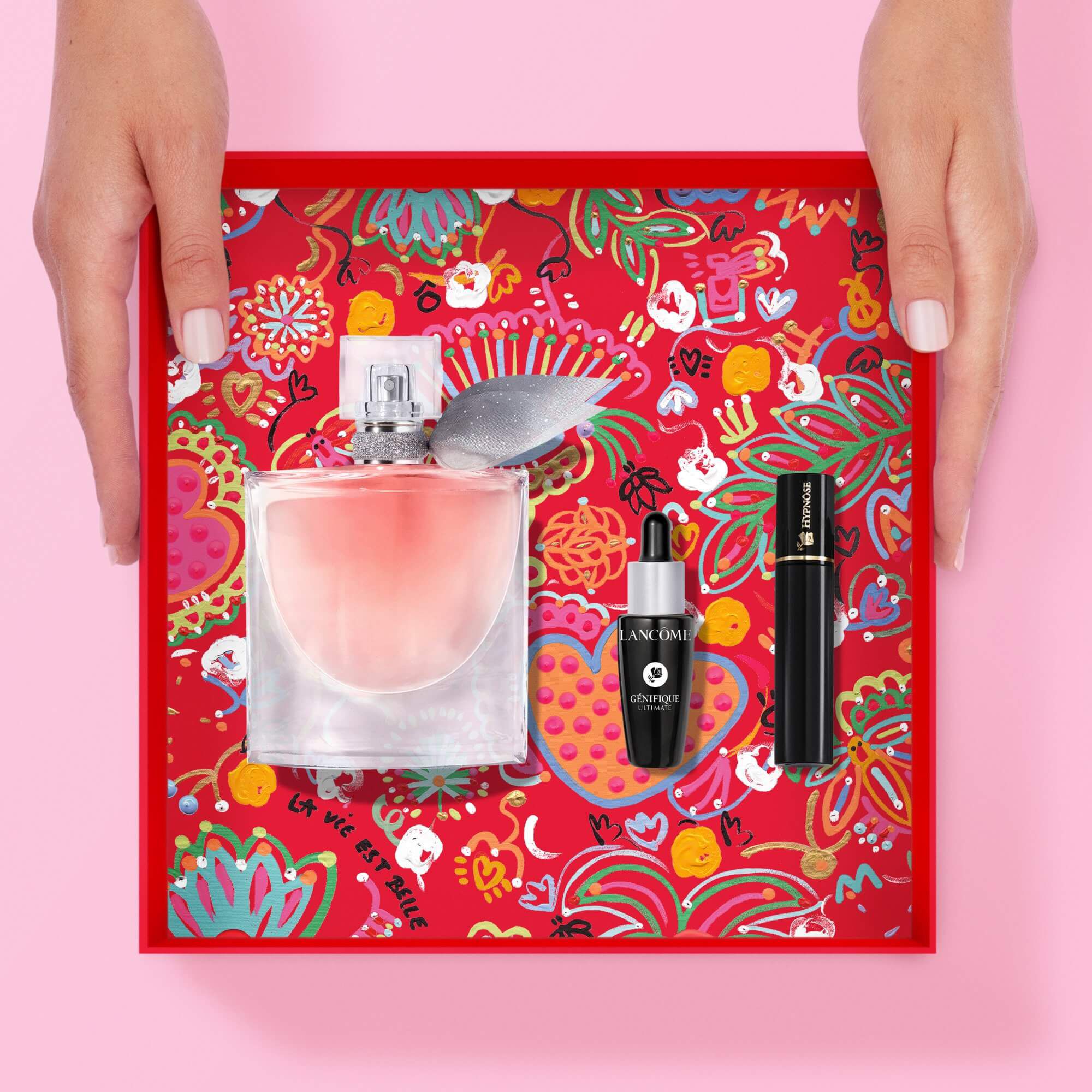 Coffret Cadeau Lancome La Vie Est Belle Eau de Parfum 50ml + Genifique Ultimate 10ml + Mascara Hypnose Drama 2ml