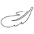 A simple black silhouette of a bird in flight.