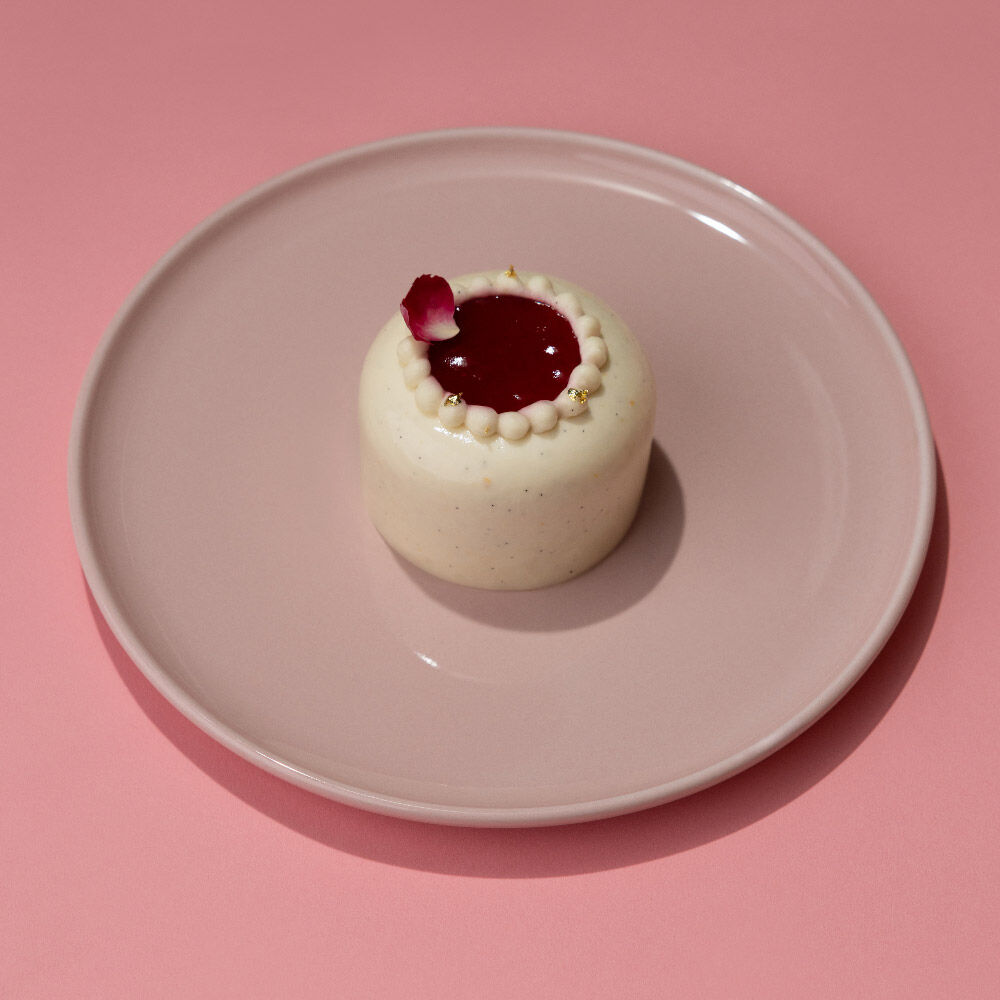 ENTREMETS FRAMBOISE A L'EXTRAIT DE VERVEINE