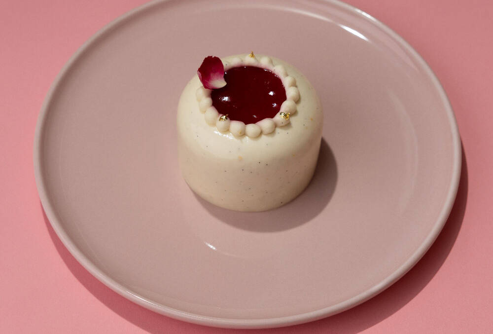ENTREMETS FRAMBOISE A L'EXTRAIT DE VERVEINE